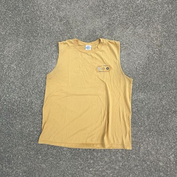Vintage Delta Pro Weight Busch Gardens Sleeveless Shirt Mens Medium Yellow USA - Picture 1 of 5